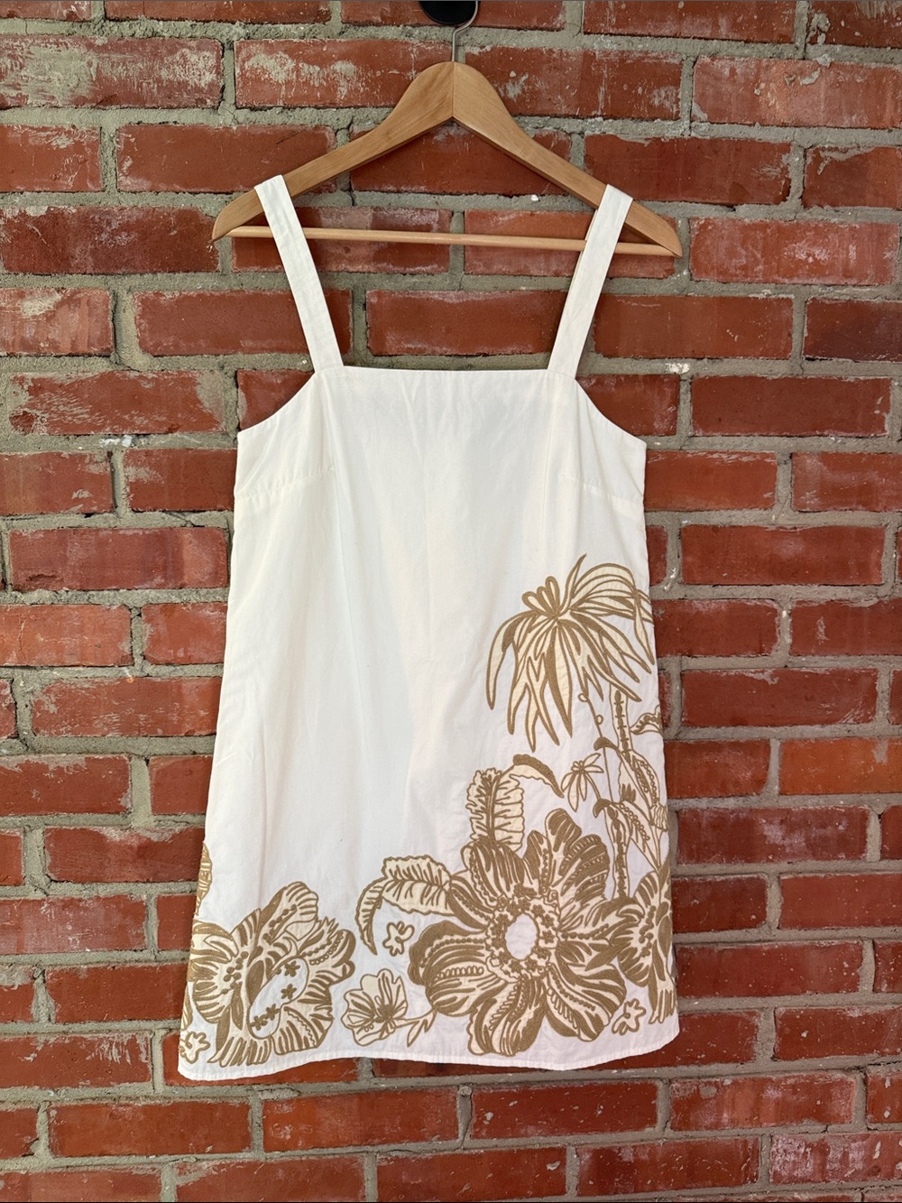 Banana Republic Cream Embroidered Mini Dress